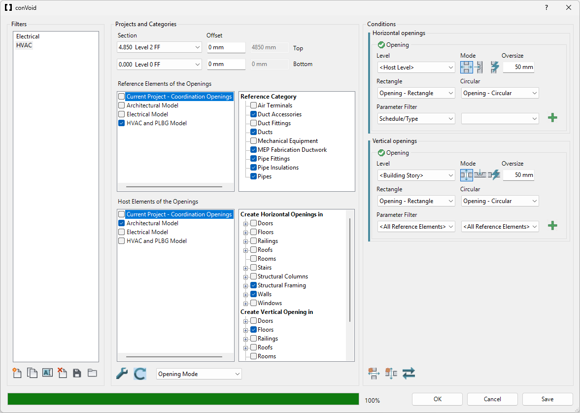 ConVoid Parameter Transfer Window