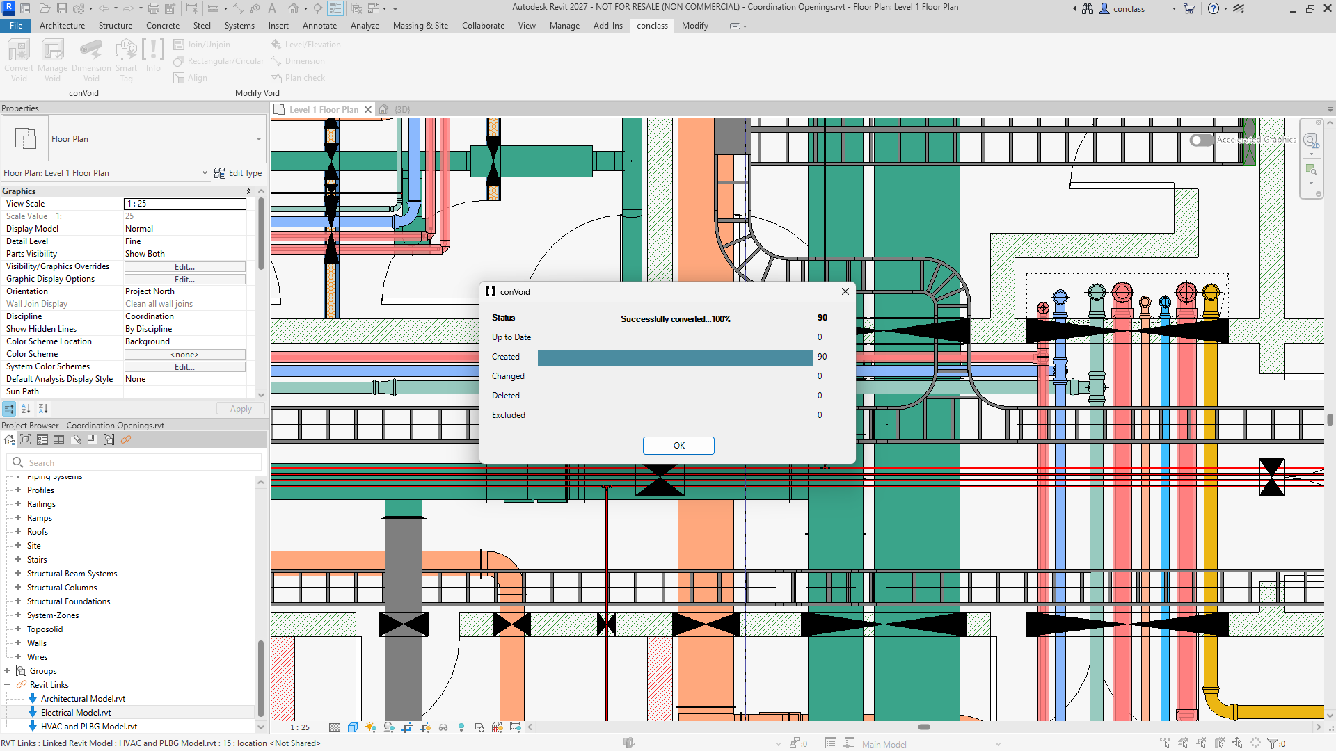 Openings placed in 3D view