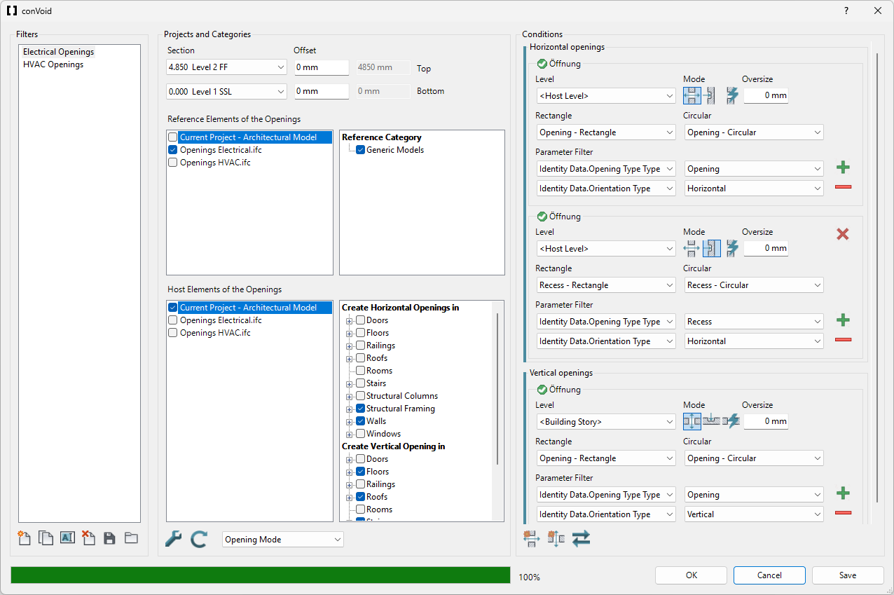 ConVoid Adopt Openings user interface