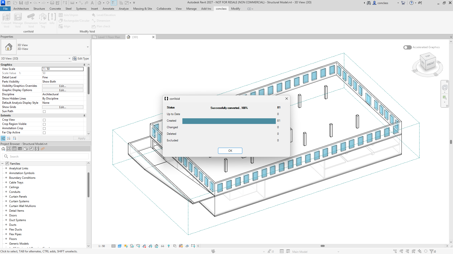 Created structural openings in the project