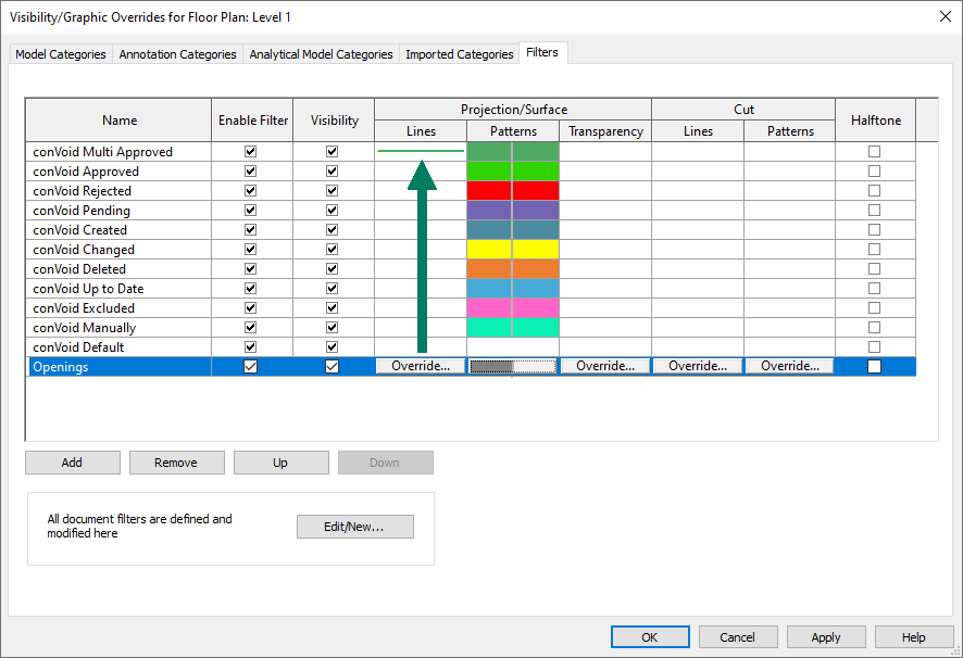 Symbol color filter example