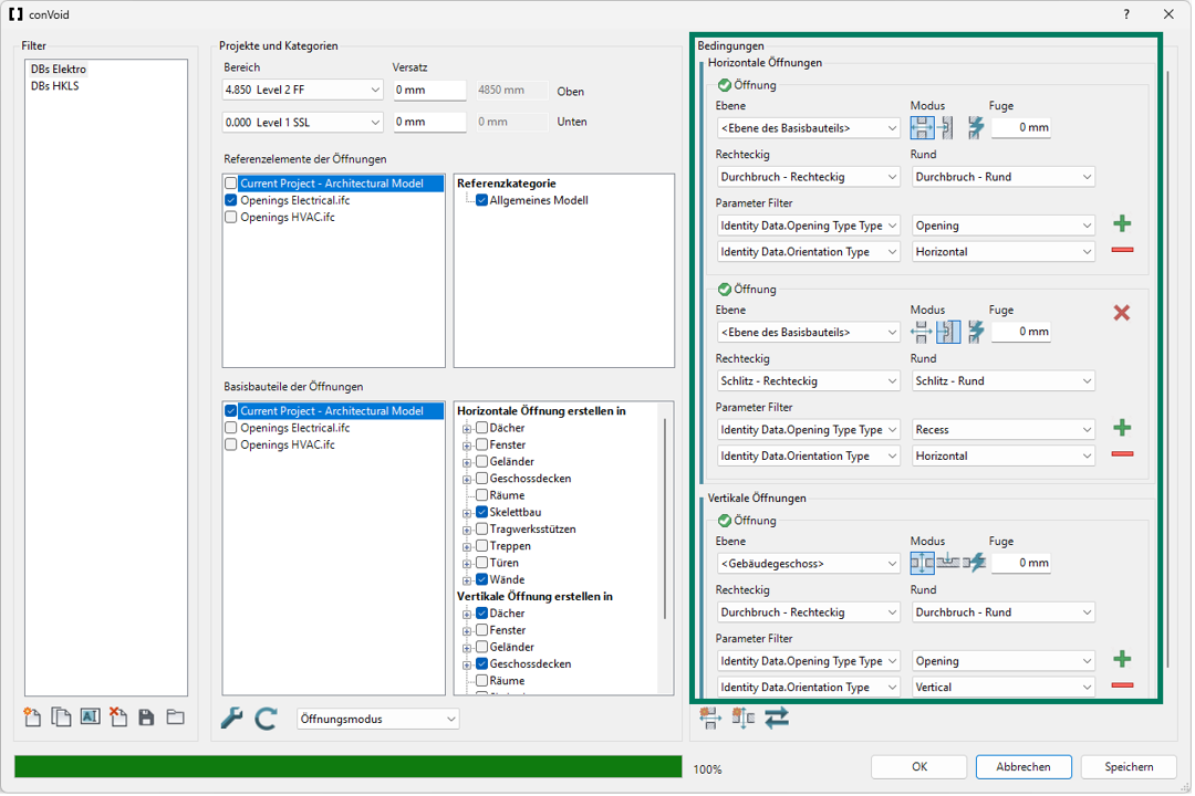 Parameter Filter mit Typbeschreibung