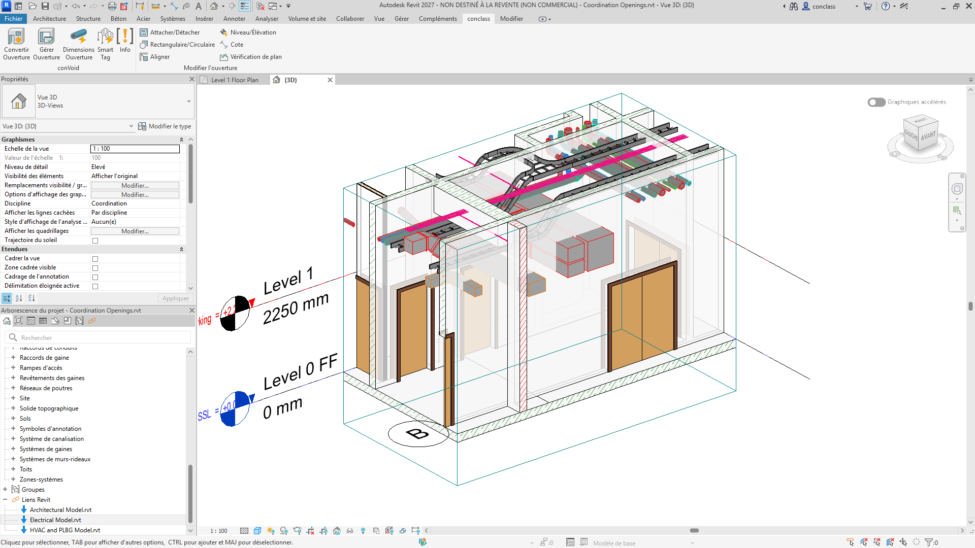Zone de coupe 3D pour MEP
