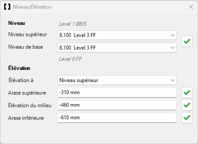 Interface Niveau/Élévation